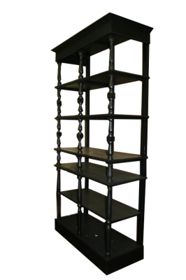 Etagere in larice laccata nera lucida